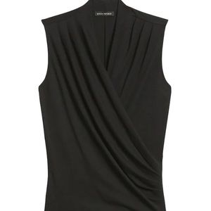 Black Wrap-Effect Top